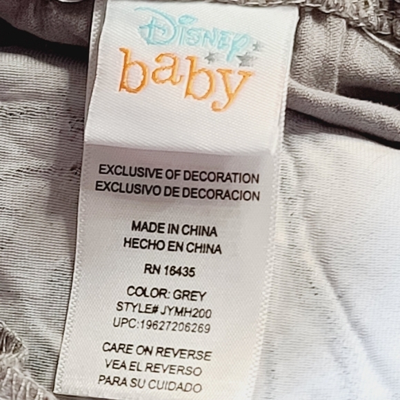 Baby Disney Grey Mickey Mouse Corduroy Overalls Size 12 Months - Picture 6 of 8